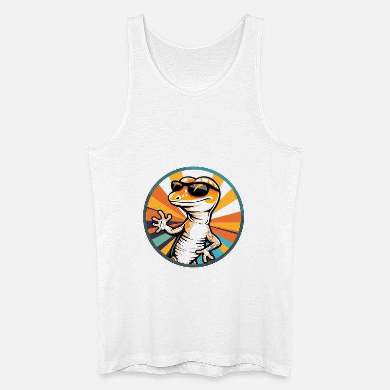 Echse Comic Cool - Männer Bio Tank Top - Weiß