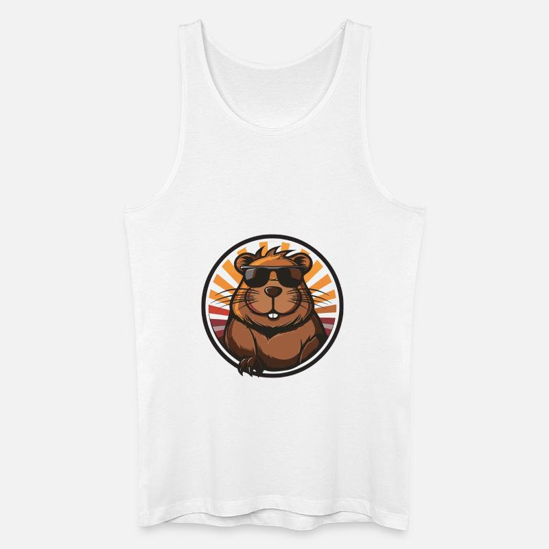 Biber Comic - Männer Bio Tank Top - Weiß