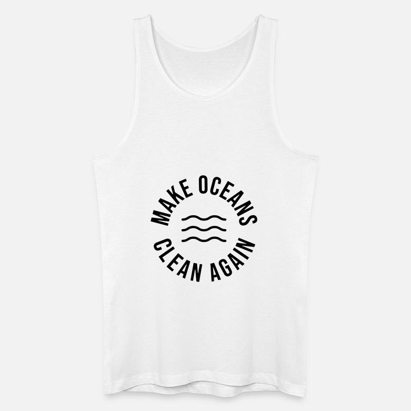 Make Oceans Clean Again - Männer Bio Tank Top - Weiß