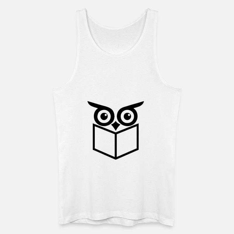 Lese Eule - Männer Bio Tank Top - Weiß