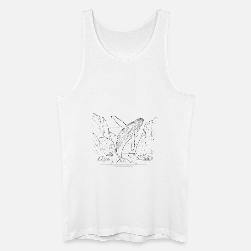 Wal mit Eisbergen - Männer Bio Tank Top - Weiß
