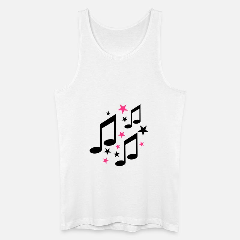 Noten - Musik - Männer Bio Tank Top - Weiß