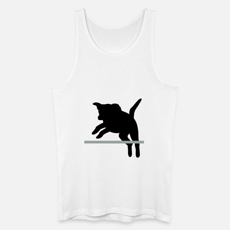 Hund im Sprung / Agility - Männer Bio Tank Top - Weiß
