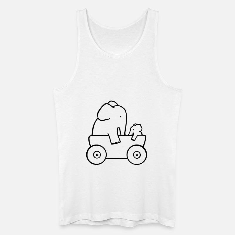 2 Elefanten - Männer Bio Tank Top - Weiß