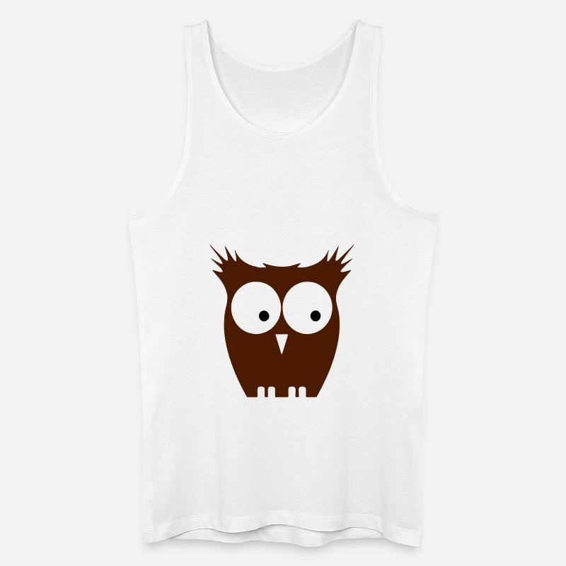 eule braun - Männer Bio Tank Top - Weiß