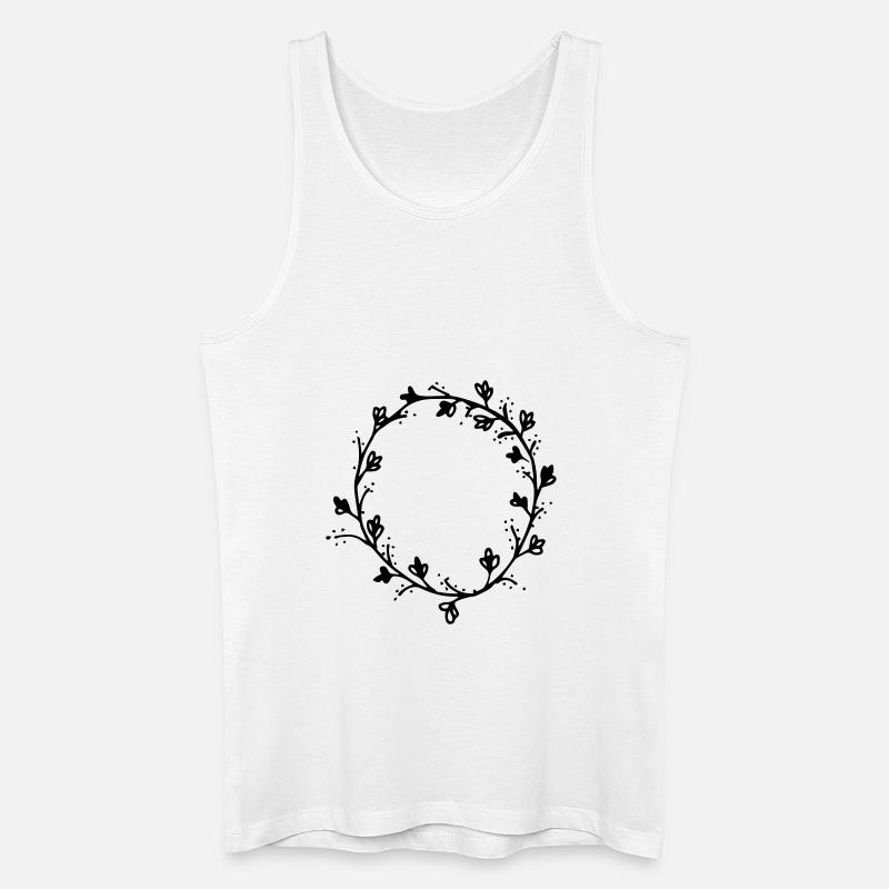 Blüten,blattkranz, - Männer Bio Tank Top - Weiß