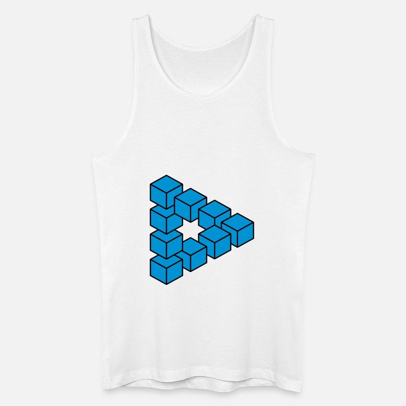 Optische Täuschung - Unmögliche Figur - Männer Bio Tank Top - Weiß