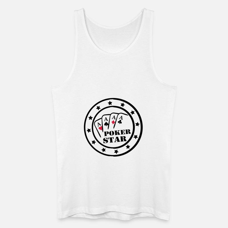 Poker Star Logo - Männer Bio Tank Top - Weiß