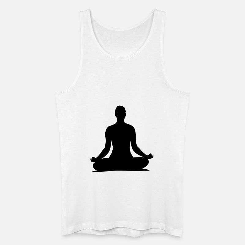 yoga___f1 - Männer Bio Tank Top - Weiß
