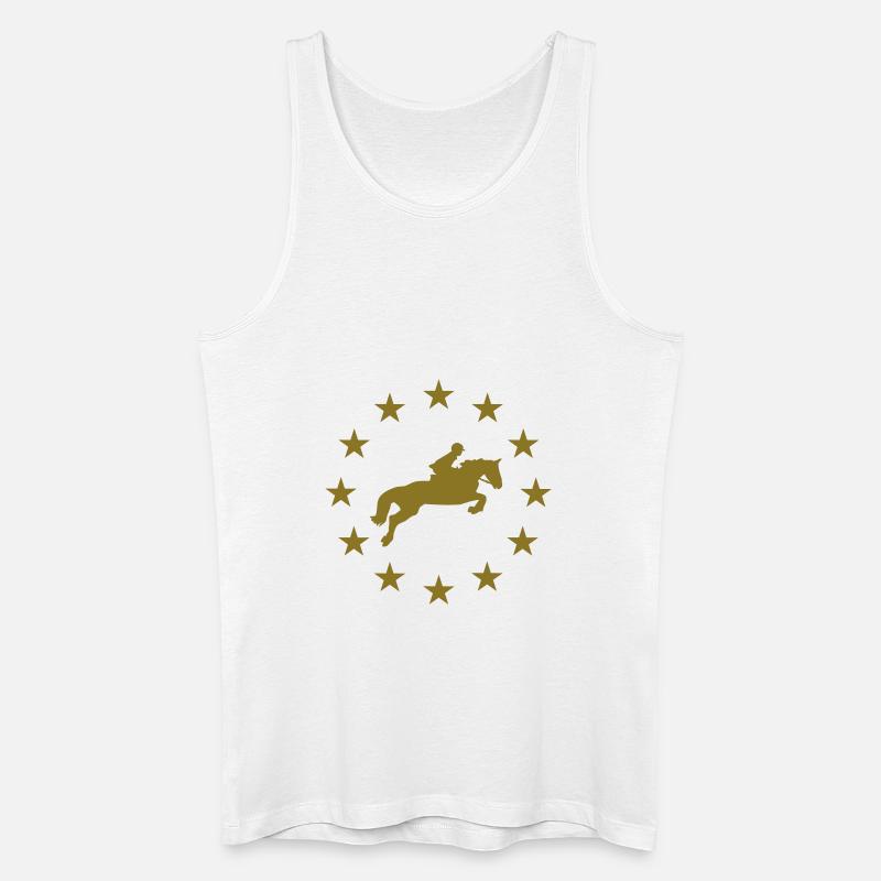 Springen Pferd & Sternen - Männer Bio Tank Top - Weiß