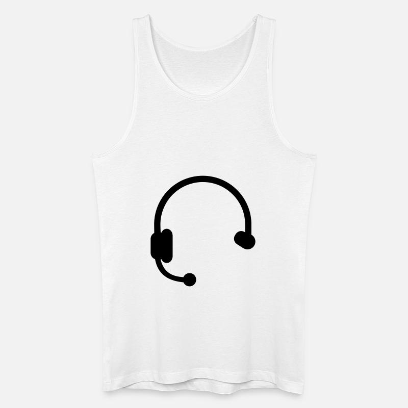 Headset Kopfhörer - Männer Bio Tank Top - Weiß