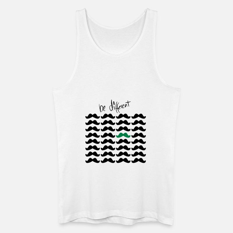 Mustache Moustache "be different" 2c - Männer Bio Tank Top - Weiß
