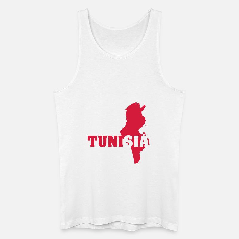 Tunisia (ID: 002004) - Männer Bio Tank Top - Weiß