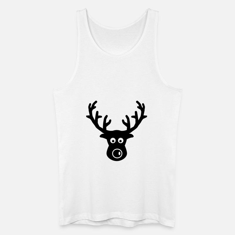 Rentier Elch - Männer Bio Tank Top - Weiß