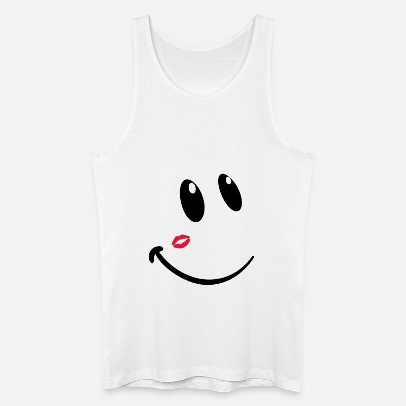 smiley kiss - Männer Bio Tank Top - Weiß