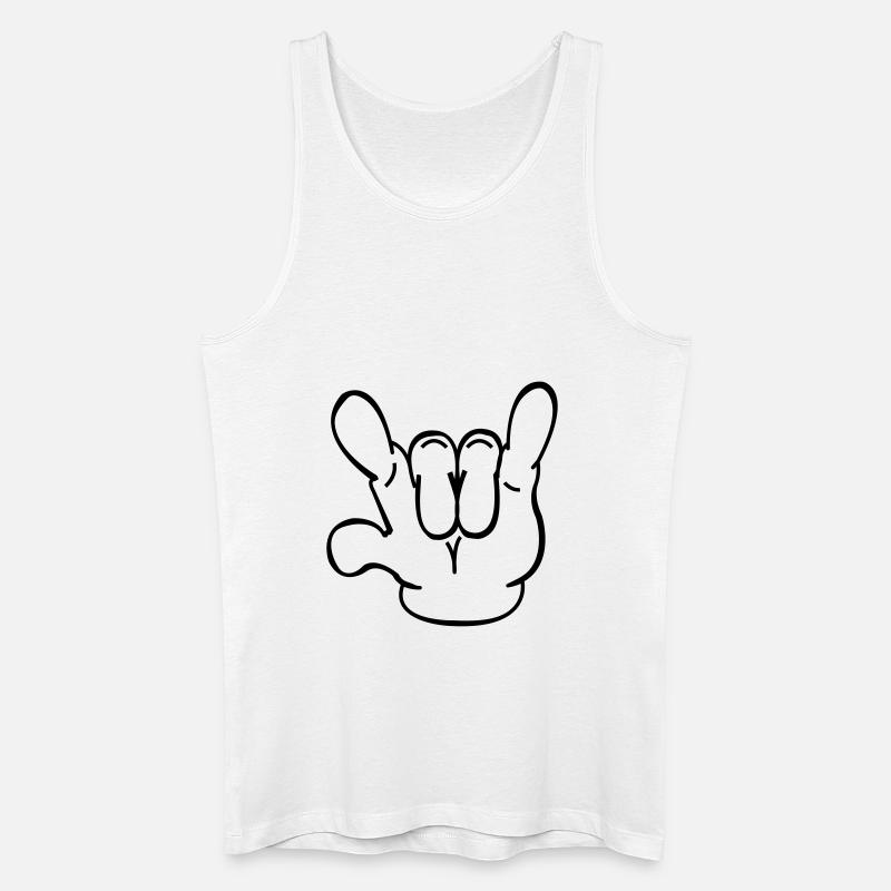 devil_hand - Männer Bio Tank Top - Weiß