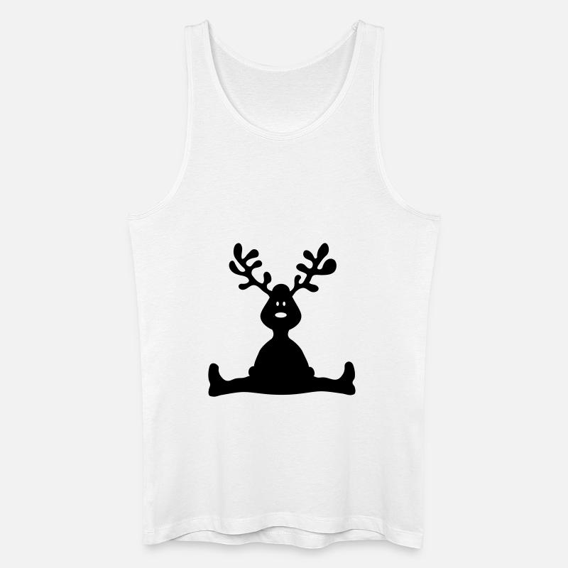 Elch Geweih - Männer Bio Tank Top - Weiß