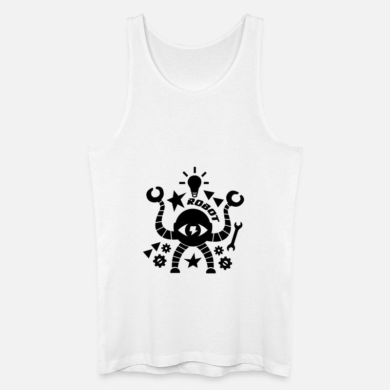 Roboter - Männer Bio Tank Top - Weiß
