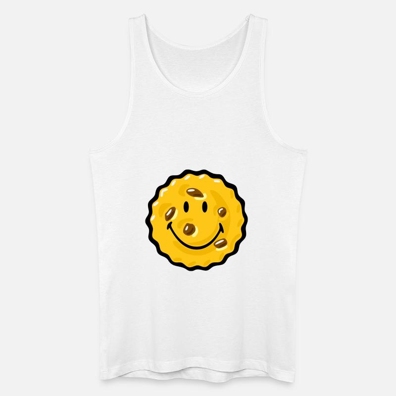 Smiley Chocklate Chip Biscuit - Männer Bio Tank Top - Weiß