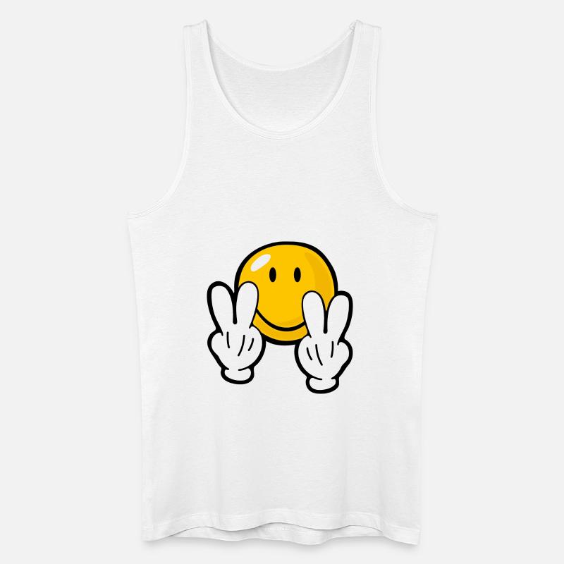 Smiley Confident - Männer Bio Tank Top - Weiß