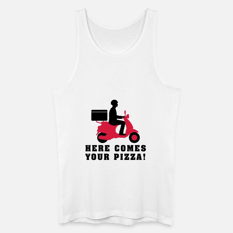 pizza_roller_lieferant_072016a_2c - Männer Bio Tank Top - Weiß