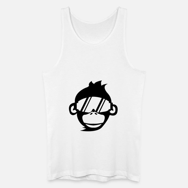 affe_skibrille_01 - Männer Bio Tank Top - Weiß