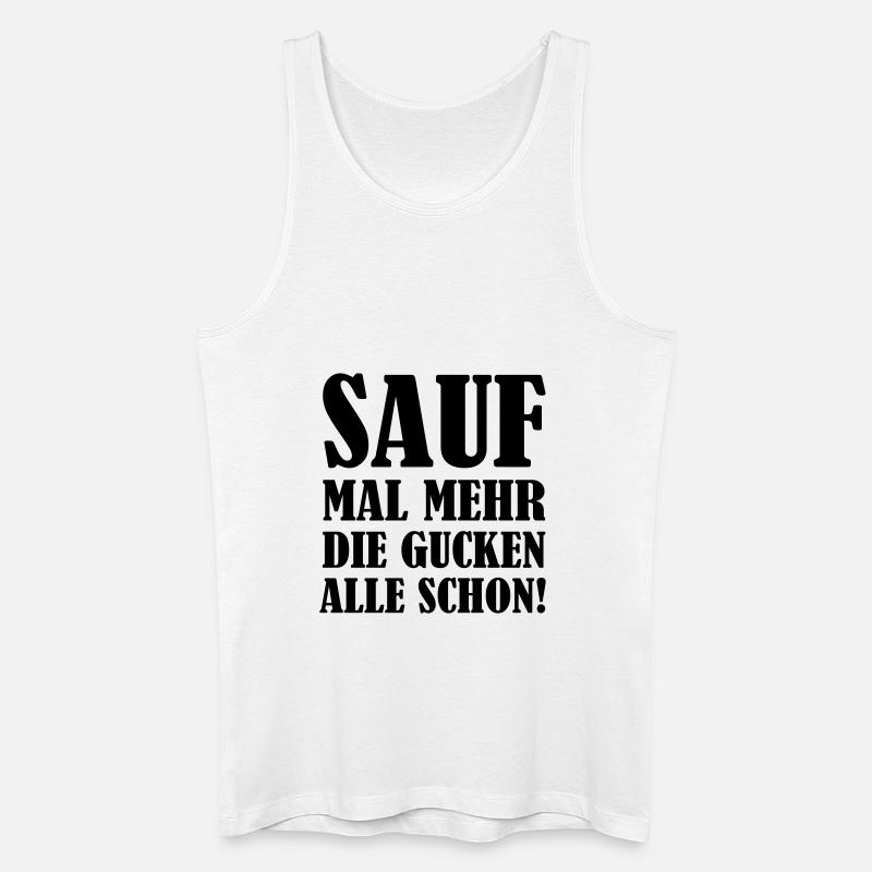 sauf_mal_mehr_01 - Männer Bio Tank Top - Weiß