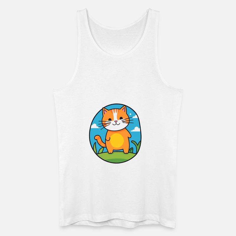Katze im Comicstil - Männer Bio Tank Top - Weiß