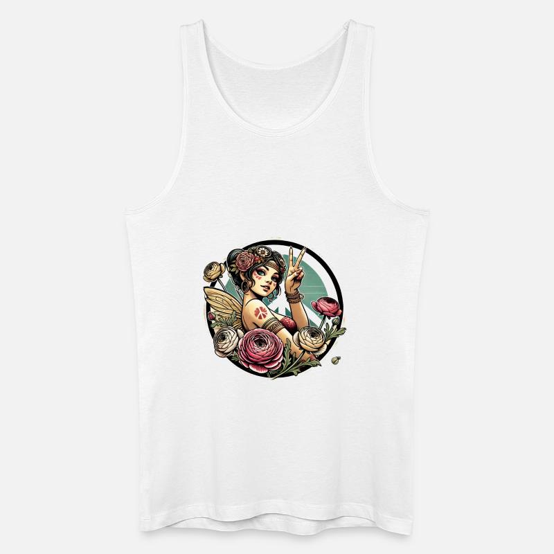 Hippie-Fee - Männer Bio Tank Top - Weiß