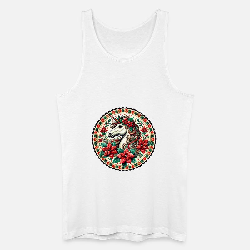 Weihnachten Einhorn - Männer Bio Tank Top - Weiß