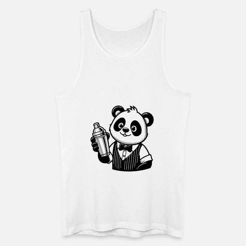 Panda Barkeeper Shaker - Männer Bio Tank Top - Weiß