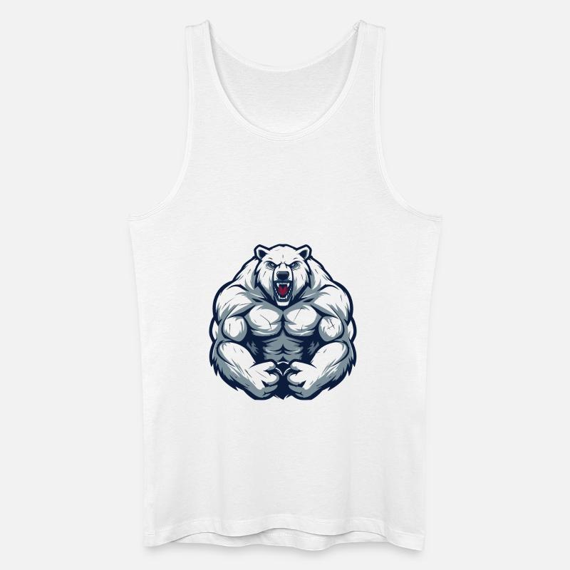 Eisbär Comic Workout - Männer Bio Tank Top - Weiß