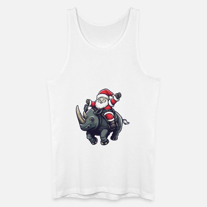 Nashorn Weihnachtsmann - Männer Bio Tank Top - Weiß
