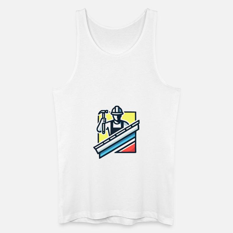 Dachdecker Symbol - Männer Bio Tank Top - Weiß