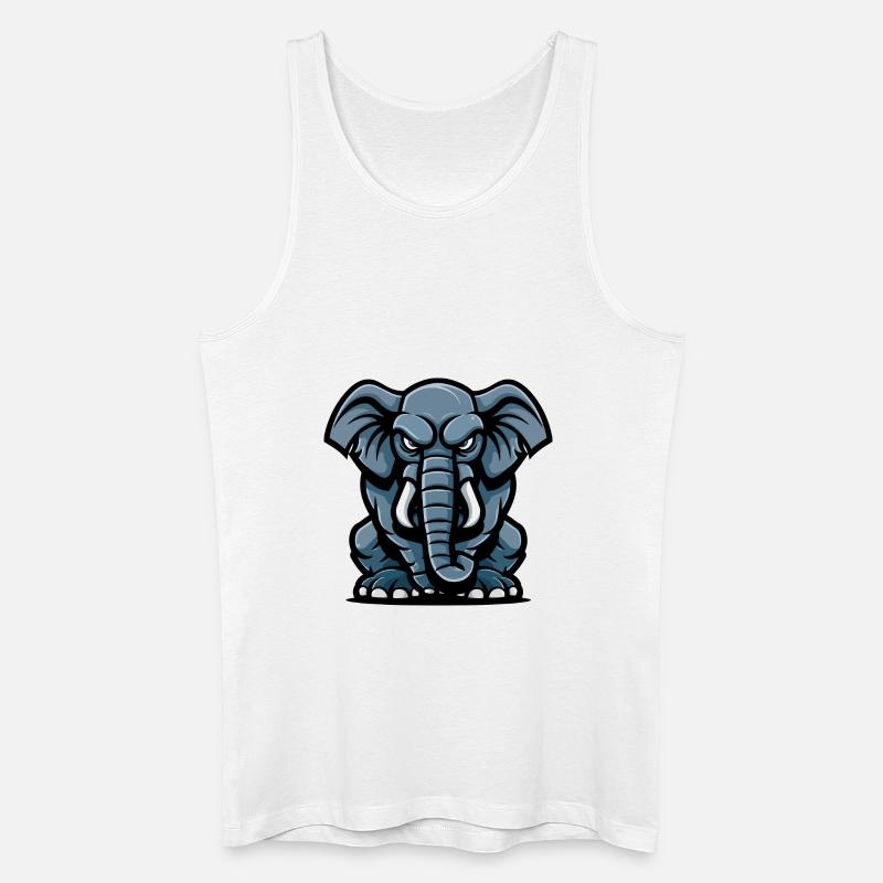 Elefant Comic - Männer Bio Tank Top - Weiß