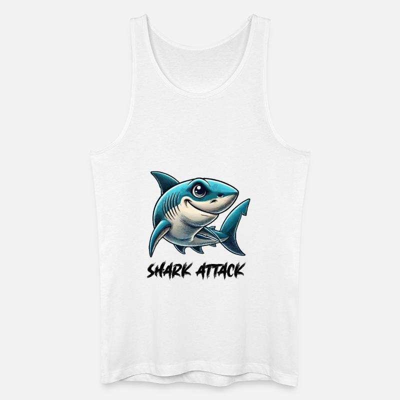Shark Comic - Men’s Organic Tank Top - white
