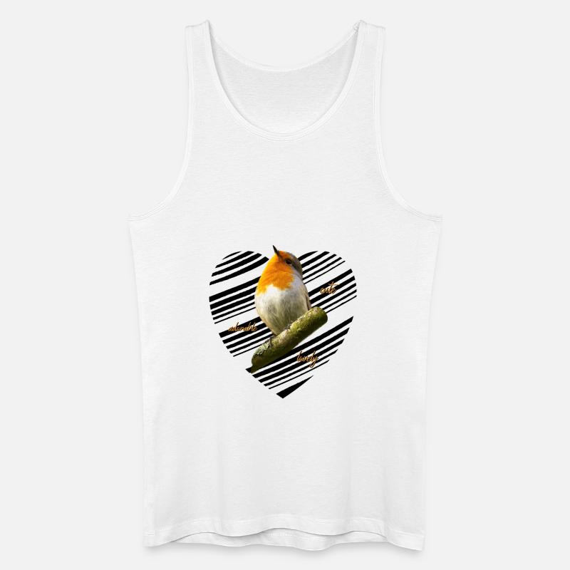 Rotkehlchen Singvogel - Männer Bio Tank Top - Weiß