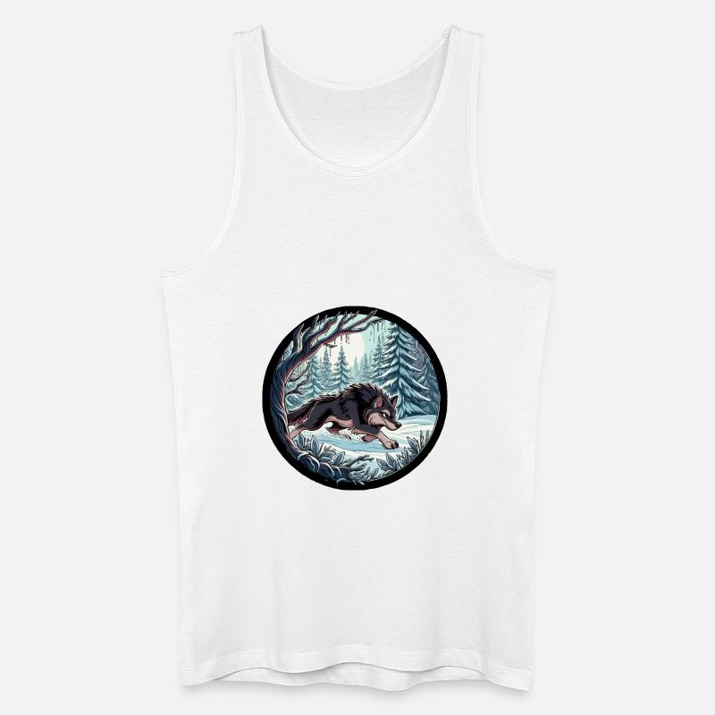 Wolf im Schneewald - Männer Bio Tank Top - Weiß