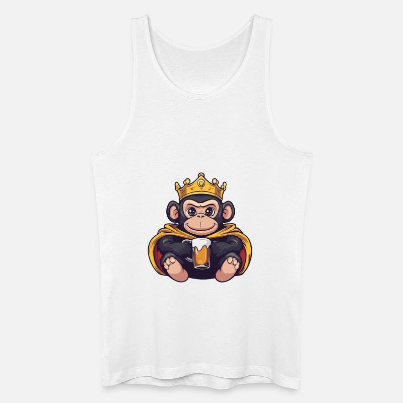 Affe Bier Lustig - Männer Bio Tank Top - Weiß