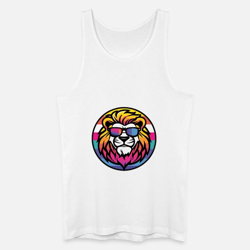 Löwe Comic Cool - Männer Bio Tank Top - Weiß