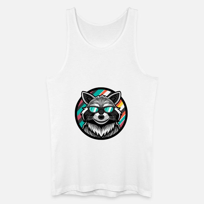Waschbär Cool Comic - Männer Bio Tank Top - Weiß