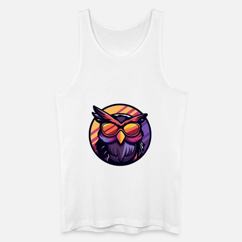 Eule Cool - Männer Bio Tank Top - Weiß