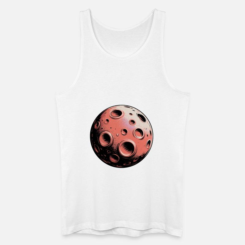 Planet mit Kratern Sci-Fi Motiv - Männer Bio Tank Top - Weiß