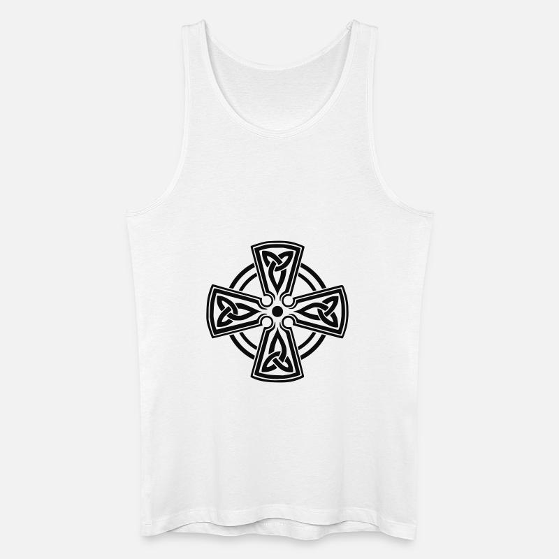 CELTIC CROSS - Männer Bio Tank Top - Weiß