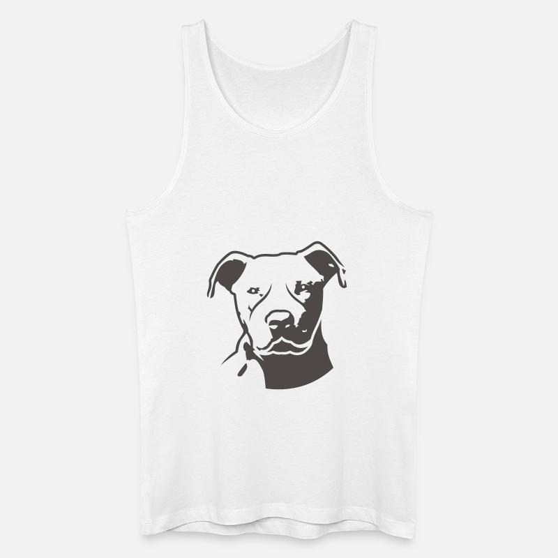 pitbull_head_front - Männer Bio Tank Top - Weiß