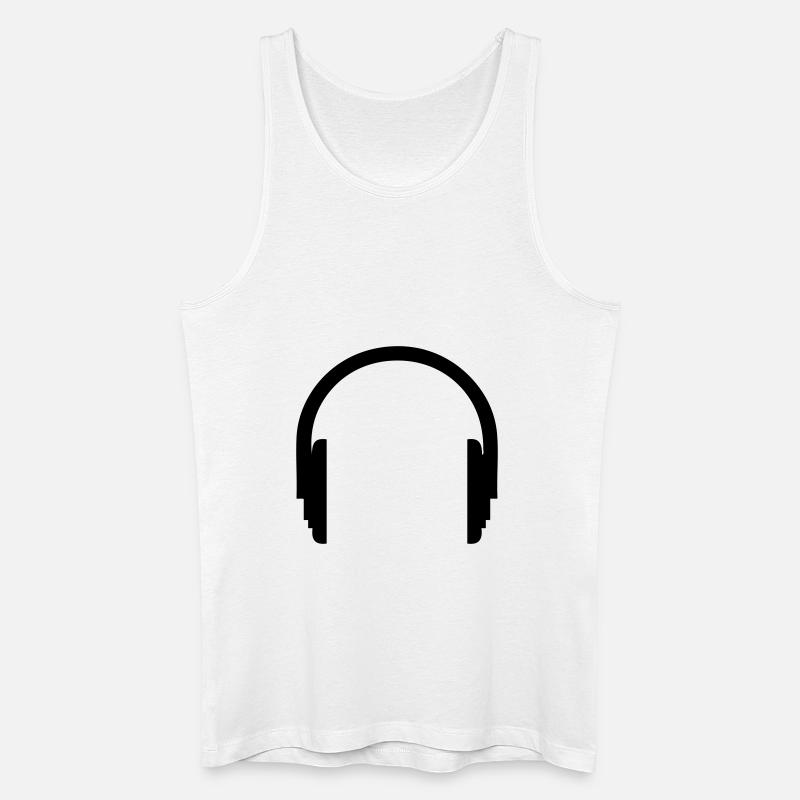 Kopfhörer - Männer Bio Tank Top - Weiß