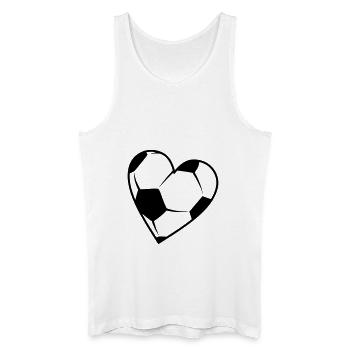Fußball Herzform - Männer Bio Tank Top - Weiß - Vorne