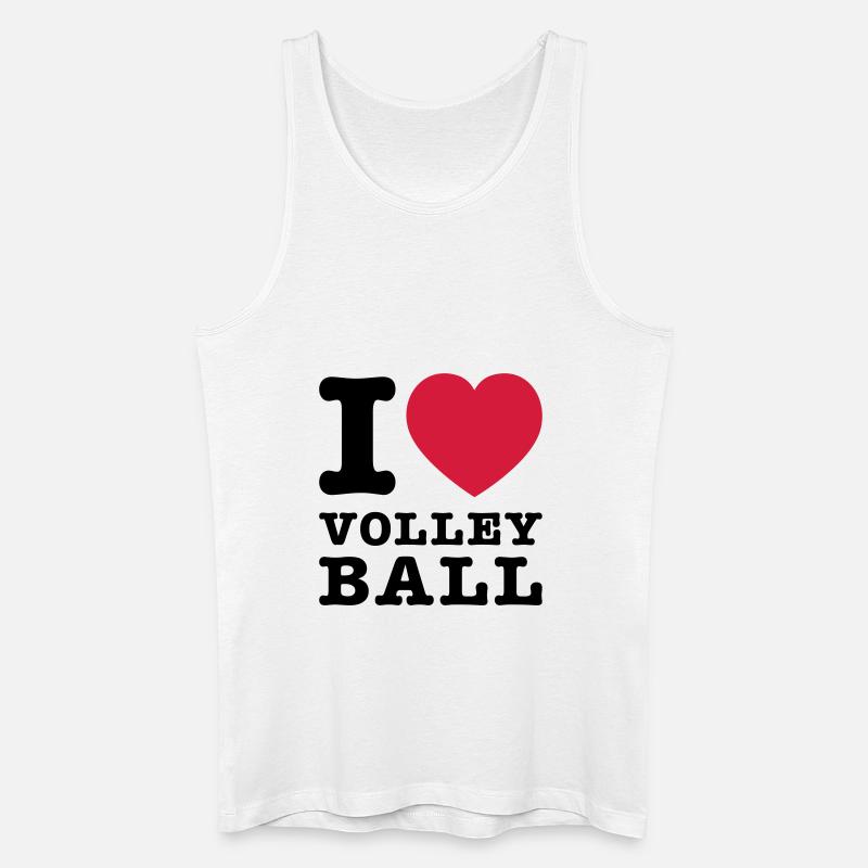 I Love Volleyball 2 - Männer Bio Tank Top - Weiß