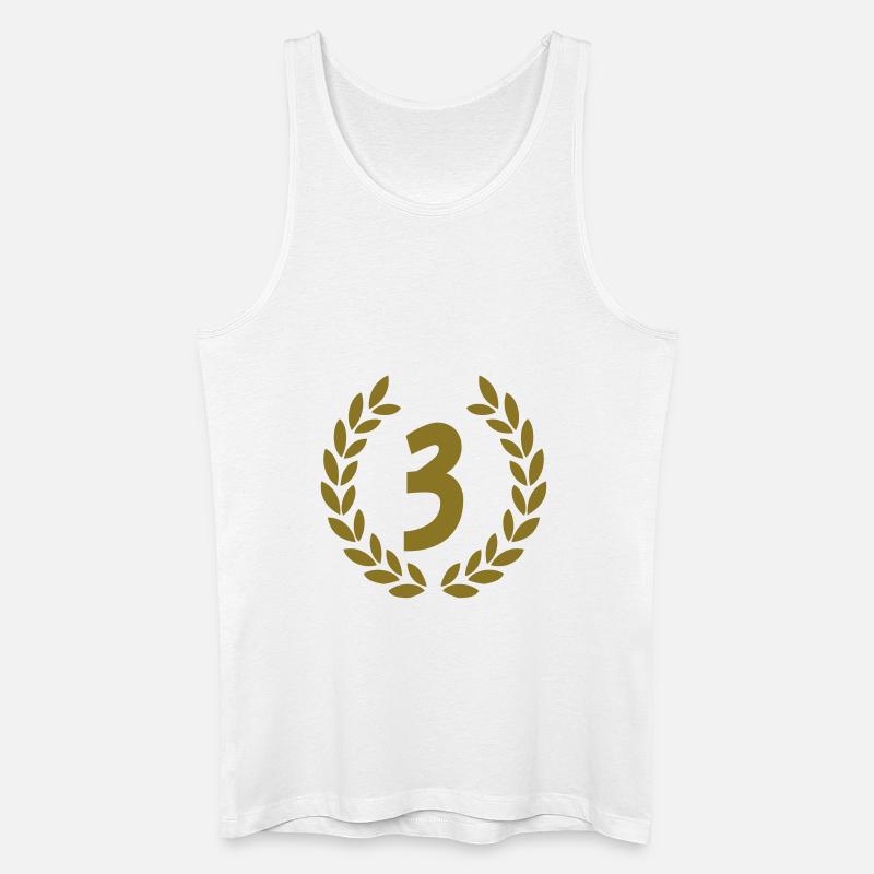 3 - Männer Bio Tank Top - Weiß
