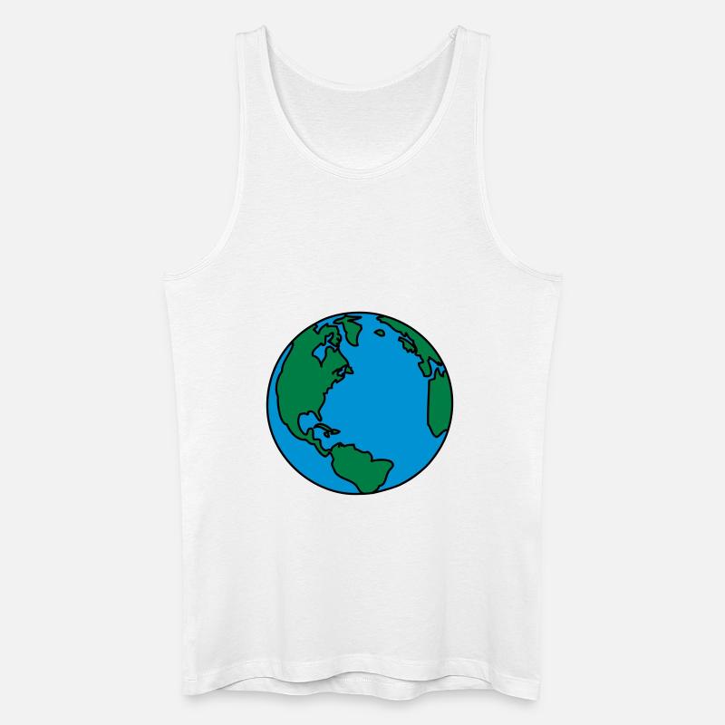 planet_erde_3c - Männer Bio Tank Top - Weiß